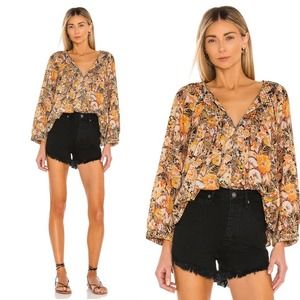 FREE PEOPLE Cool Meadow Midnight Combo Blouse